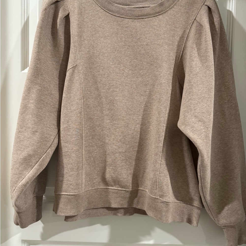LOFT Women's Taupe Crew Neck Sweater